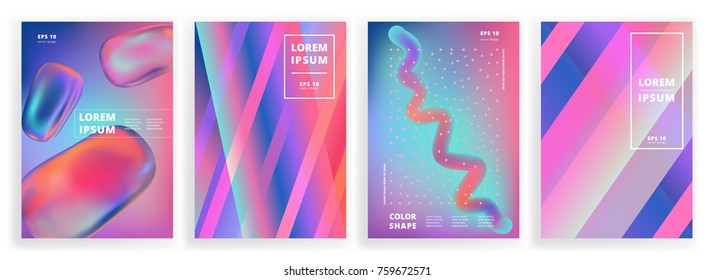 Set of four abstract colorful backgrounds. Eps 10 vector.
