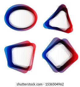 Set of four abstract frames different forms isolated on white background