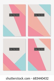 Set of four abstract geometric cards. Template. Vector illustration.