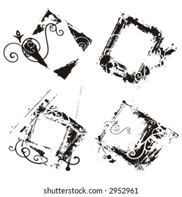A set of four abstract grunge frames. Check my portfolio for more of this series as well as thousands of similar and other great vector items.