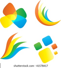 Set of four abstract icons.