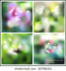 Set of four abstract nature backgrounds. Different colors.