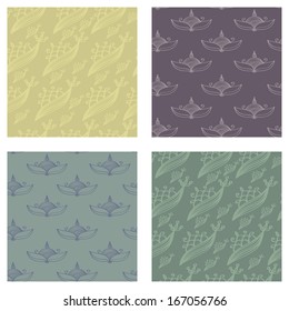 Set of four abstract ornamental patterns