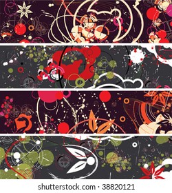 set from four abstract panels for banners