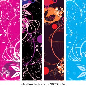 set from four abstract panels for banners