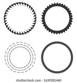 Set of four abstract round frames.Collection of Decorative Ornamental Borders  with Clear Background for vintage label designs.