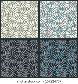 Set of four abstract seamless backgrounds. 