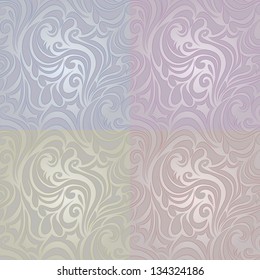 Set of four abstract seamless pattern