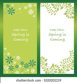 A set of four abstract springtime vector background illustrations with text space.