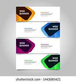 Set of four abstract vector banners.modern template design for web