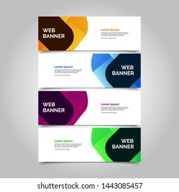 Set of four abstract vector banners.modern template design for web