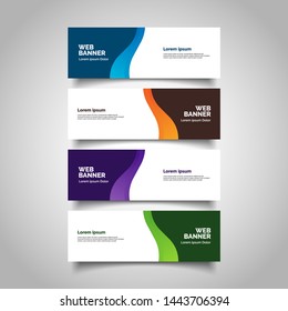 Conjunto de cuatro banners vectoriales abstractos.diseño moderno de plantillas para web