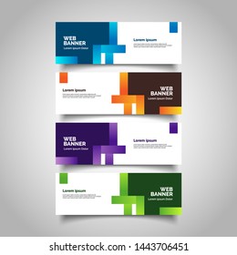 Set of four abstract vector banners.modern template design for web