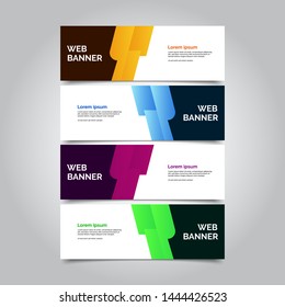 Set of four abstract vector banners.modern template design for web