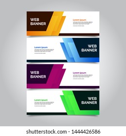 Set of four abstract vector banners.modern template design for web