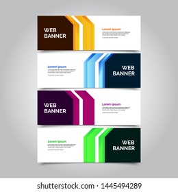 Set of four abstract vector banners.modern template design for web
