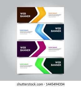 Set of four abstract vector banners.modern template design for web