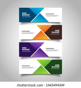 Set of four abstract vector banners.modern template design for web