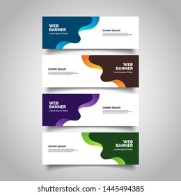 Set of four abstract vector banners.modern template design for web