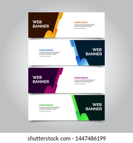 Set of four abstract vector banners.modern template design for web