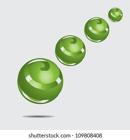 A set of four abstract vector globes.eps10