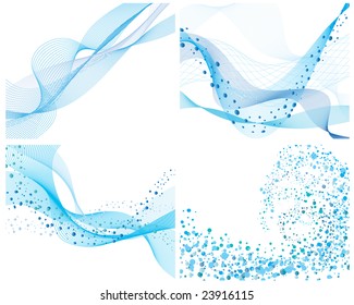 Set of four abstract vector water background
