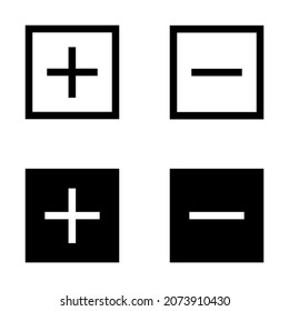 Set of four accordion controls vector icons for light and dark themes