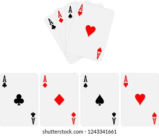 set of four aces deck of cards vector for your design or logo