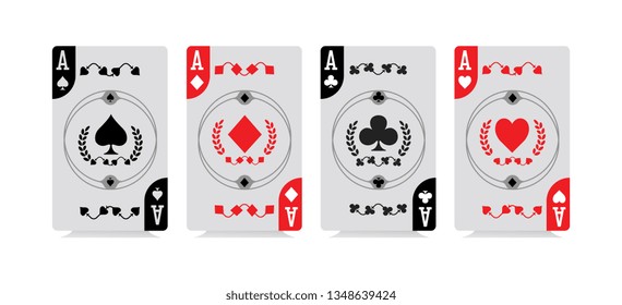 Set of four aces playing cards suits 2