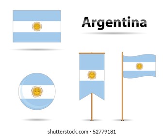 set of four argentinian flags for any use