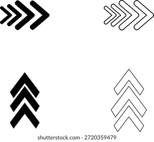 Set of four arrow icons with different styles Vector