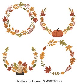 Set of four autumn wreaths