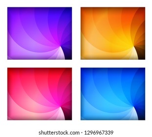 Set of four backgrounds  in differents colors made of overlap petals of each over