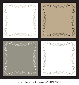 A set of four backgrounds with squiggly line borders.