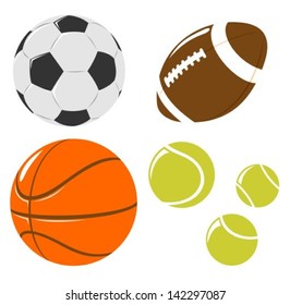 Set from four balls isolated on a white background.