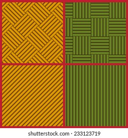 Set of four bamboo patterns