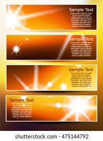 Set of four banners. Autumn and energy thematic.