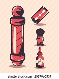 set of four barber items