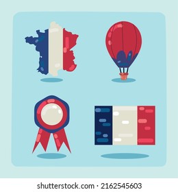 set of four bastille day items