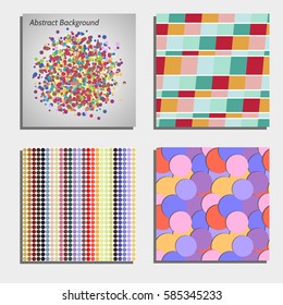 Set of four beautiful abstract backgrounds. Vector illustration.

