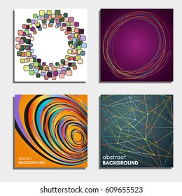 Set of four beautiful abstract backgrounds. Vector illustration.