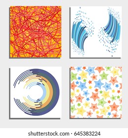 Set of four beautiful abstract backgrounds. Vector illustration.

