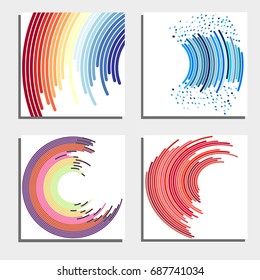 Set of four beautiful abstract backgrounds. Vector illustration.
