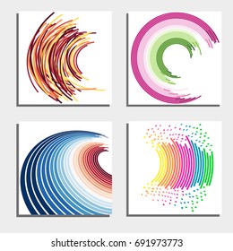 Set of four beautiful abstract backgrounds. Vector illustration.