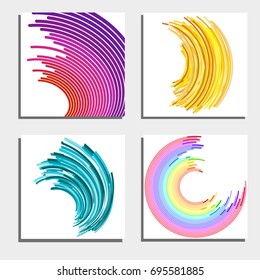 Set of four beautiful abstract backgrounds. Vector illustration.
