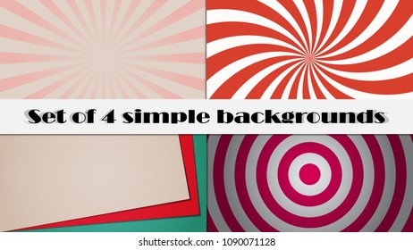 Set of four beautiful backdrops. Modern fashionable background.