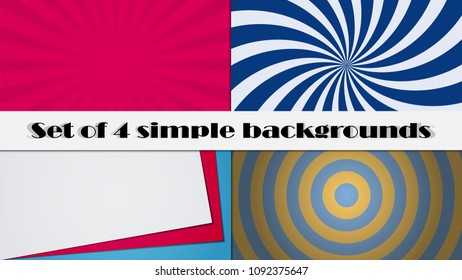 Set of four beautiful backdrops. Modern fashionable background.