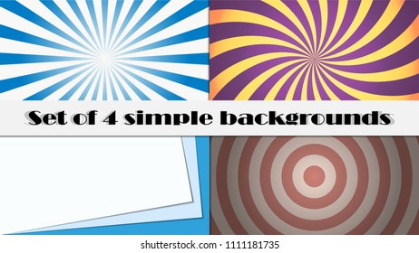 Set of four beautiful backdrops. Modern fashionable background.