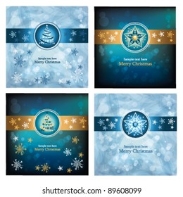 Set of four beautiful christmas card