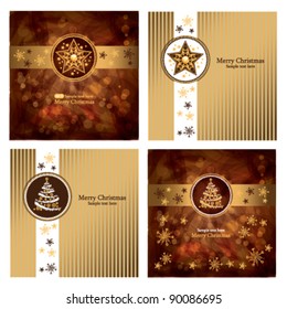 Set of four beautiful christmas card